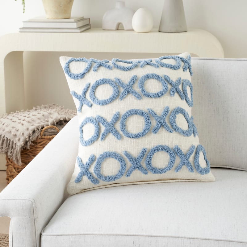 Mina Victory Life Styles Modern Textured XOXO Throw Pillow , (18" x 18")