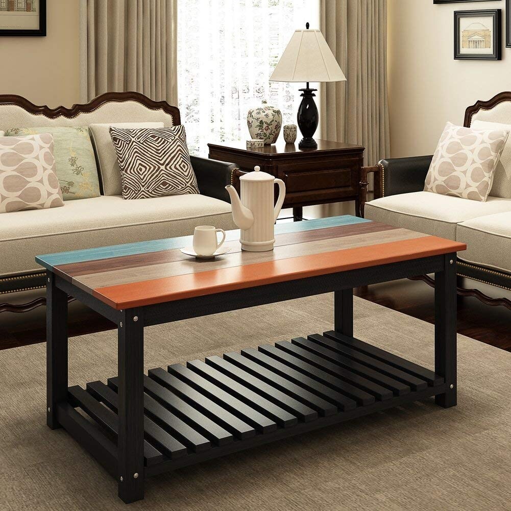 Shop Solid Wood Coffee Table 48 Colorful Living Room Center