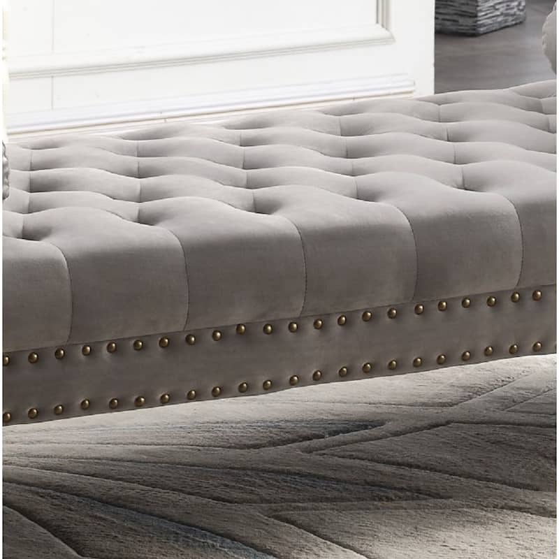 Stefania 71-inch Rolled Arm Oversized Velvet Tufted Upholstered Bench