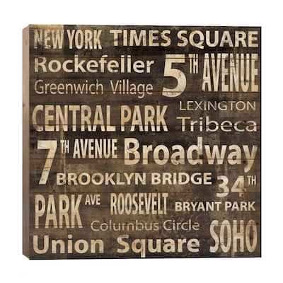NYC In Words Print On Wood by Luke Wilson - Multi-Color