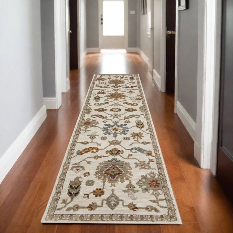 HomeRoots Oriental Traditional Rectangle Area Rug - 99.61 in. x 26.38 in.  x 0.55 in.