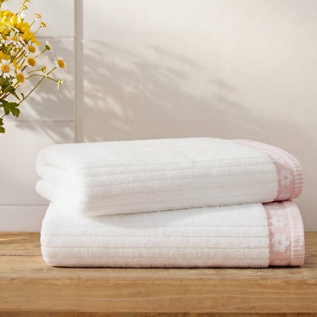 Intelligent Design Flora Rib 2 Piece Bath Towel Set