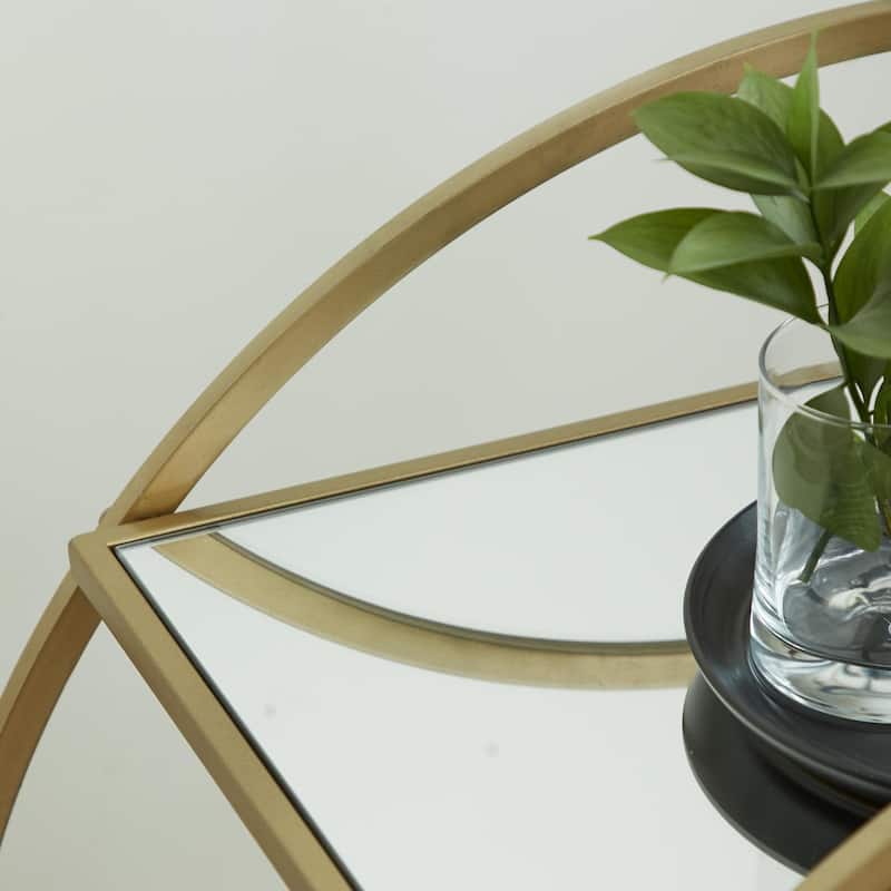 Metal Contemporary Bar Cart with Wheels