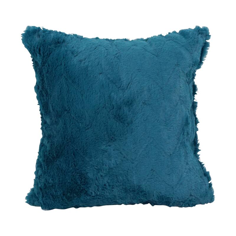 Blazing Needles 17-inch Square Synthetic Fur Throw Pillow - Naples Caspia