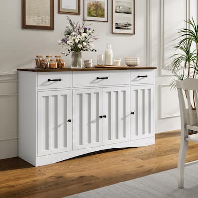 Sideboard Buffet Cabinet with Storage, Modern Kitchen Sideboard and Coffee Bar with Drawers and Doors