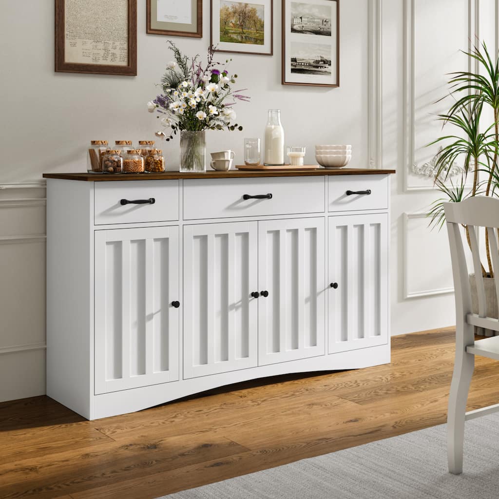 Sideboard Buffet Cabinet with Storage, Modern Kitchen Sideboard and Coffee Bar with Drawers and Doors