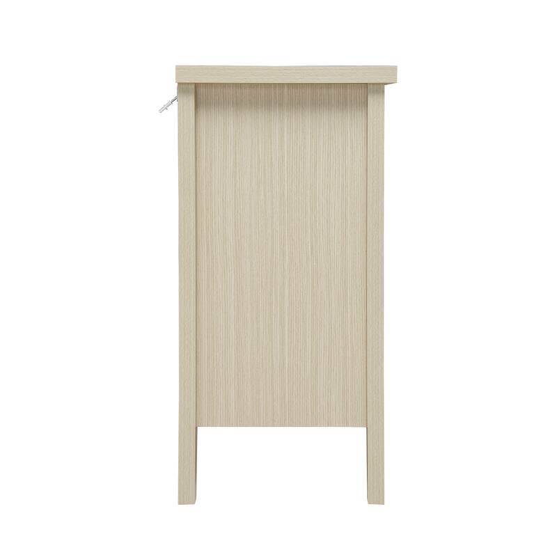 GDFStudio - Modern Woven Rope Drawer Buffet Sideboard with Adjustable Shelves