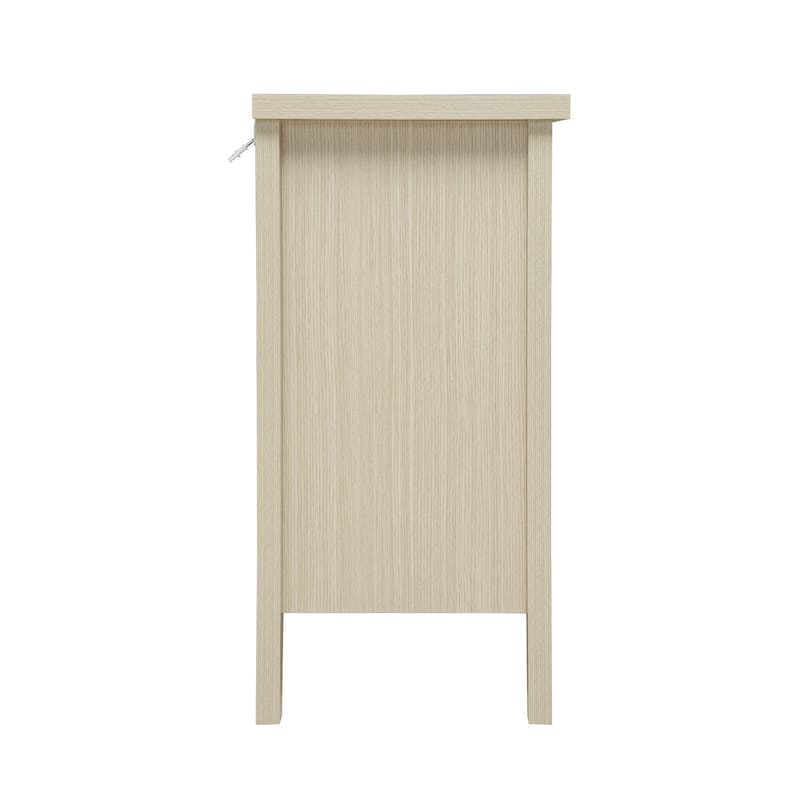 Roomfitters 3 Drawer Buffet Sideboard, Storage Cabinet with Hand-Woven Rope Drawers and Adjustable Shelves, Natural