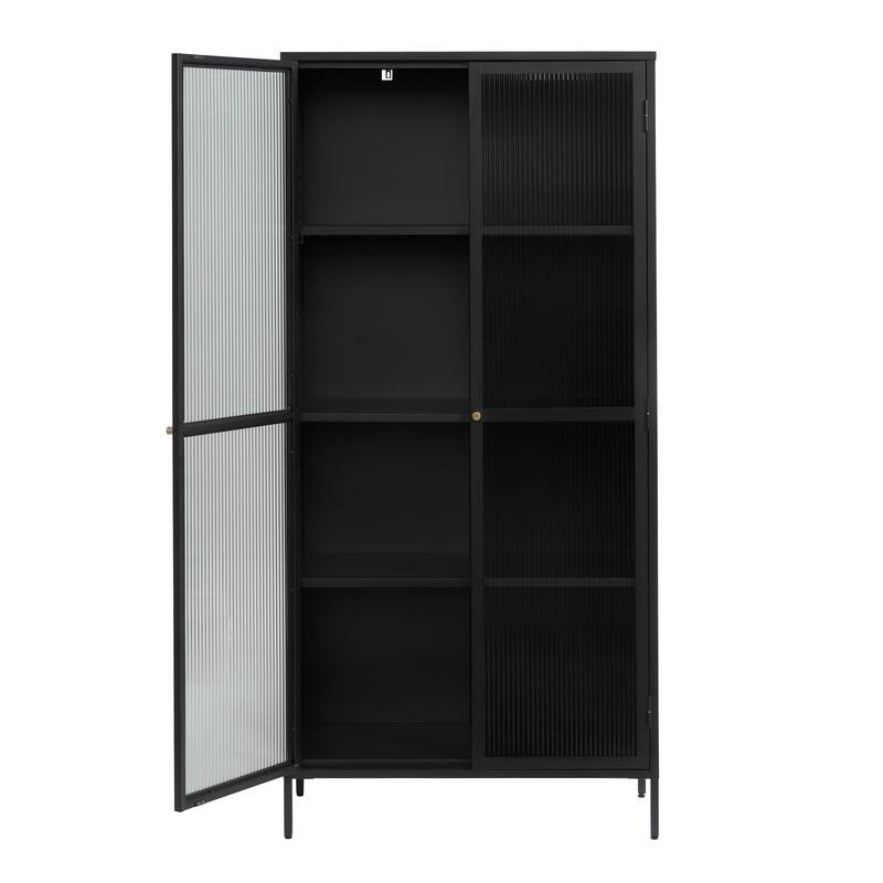 Rye Studio Brianne Metal & Glass 75" Display Cabinet