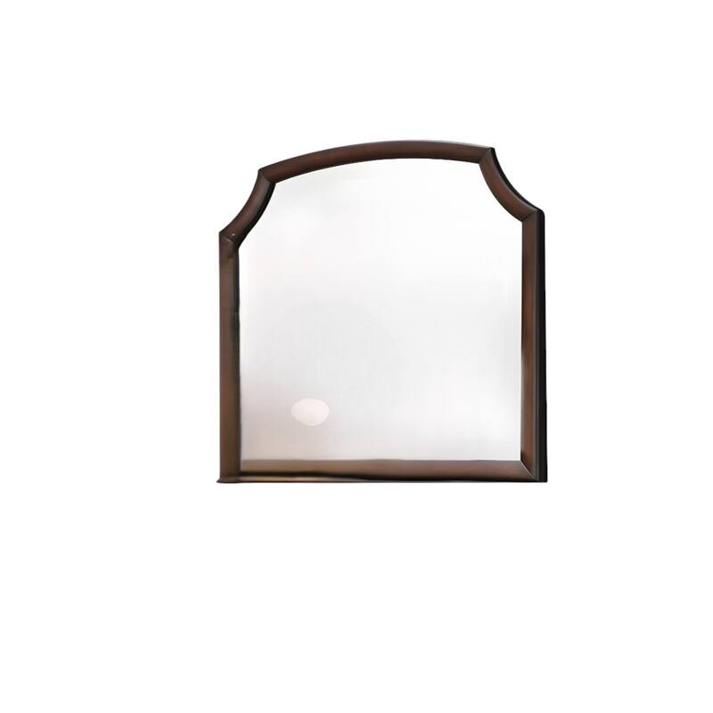 HomeRoots 37" Espresso Abstract Wood Framed Mounted Dresser Mirror - 41' X '37' X '1