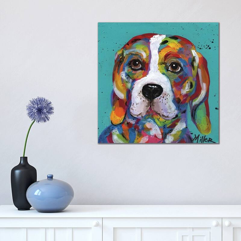 iCanvas "Barney Beagle" by Tracy Miller Canvas Print - 18x18x1.5