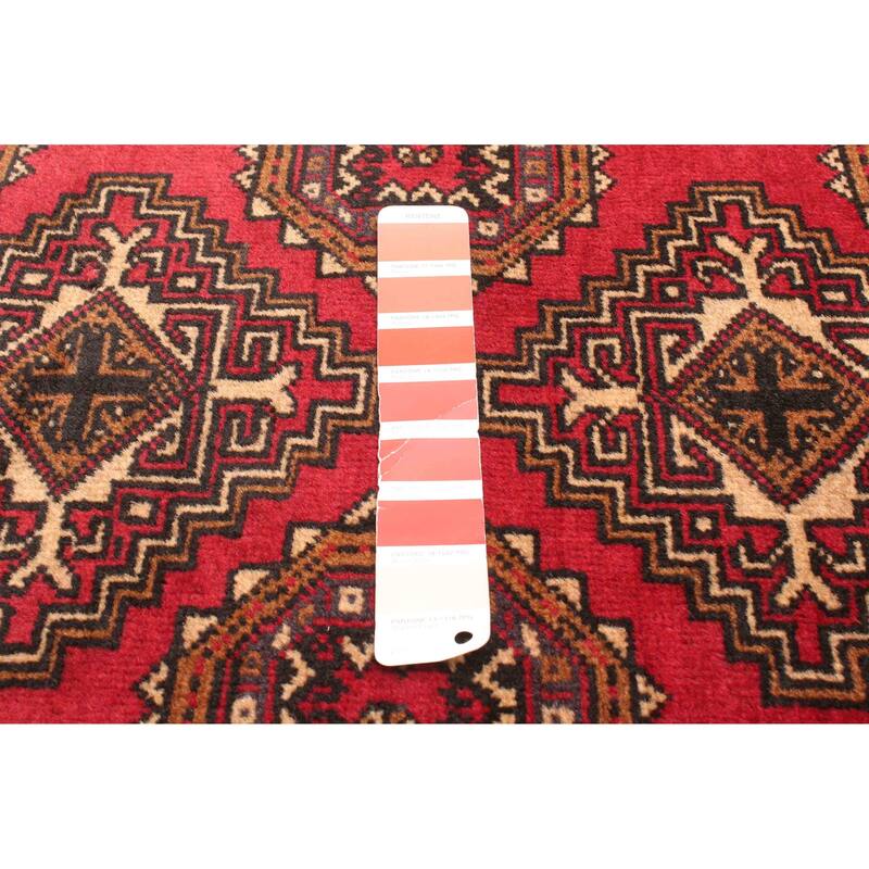 ECARPETGALLERY Hand-knotted Teimani Red Wool Rug - 2'11 x 4'6