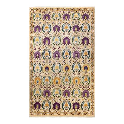 Overton Suzani One-of-a-Kind Hand-Knotted Area Rug - Ivory, 8' 2" x 13' 8" - 10 x 14
