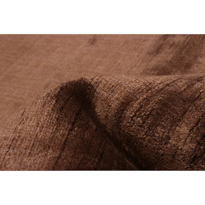 ECARPETGALLERY Hand Loomed Kashkuli Gabbeh Brown Viscose Rug - 5'7 x 7'7