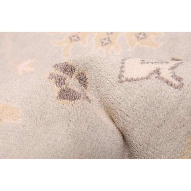 ECARPETGALLERY Hand-knotted Royal Oushak Light Grey Wool Rug - 9'1 x 11'10