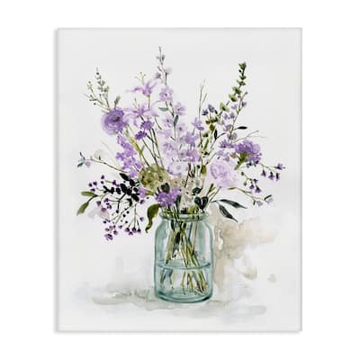 Stupell Mixed Purple Botanicals Traditional Flower Arrangement Painting Canvas Wall Art, Design by Carol Robinson