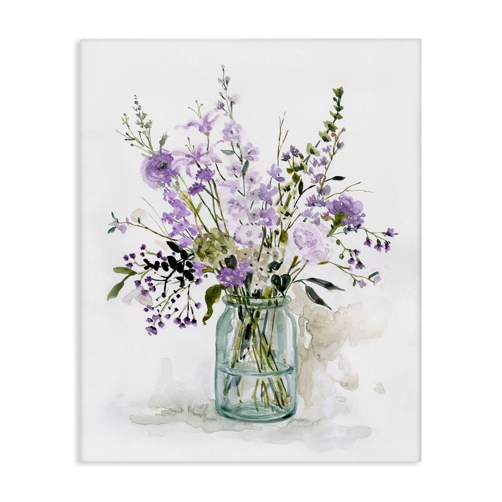 Stupell Mixed Purple Botanicals Traditional Flower Arrangement Painting Canvas Wall Art, Design by Carol Robinson