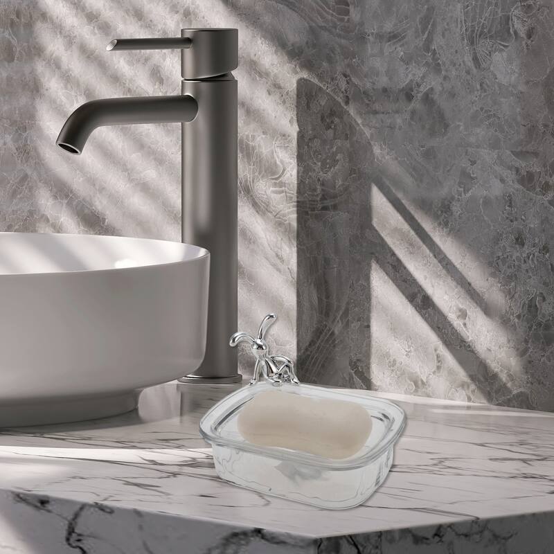 Waterproof Rabbit Pattern Soap Holder for Bathroom 5.51"x4.13"x1.65" 1 Pc - Clear