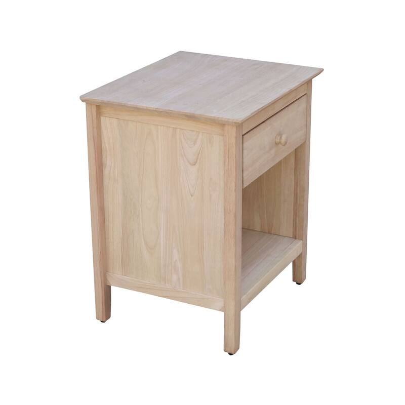 International Concepts Solid Wood Nightstand with One Drawer