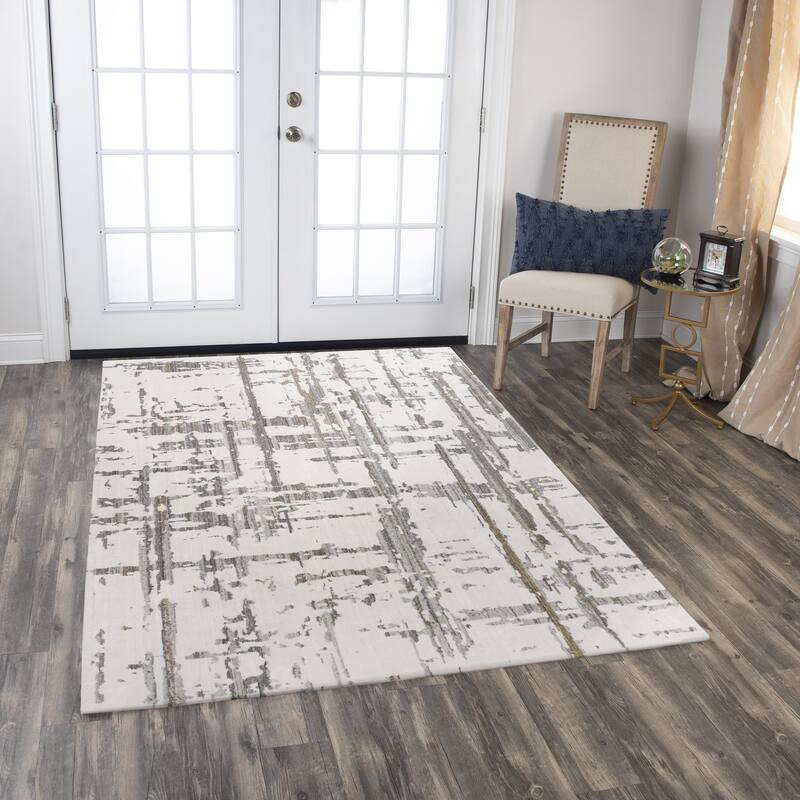 Alora Decor Cara Transitional Ivory/Gray Recycled Polyester Area Rug