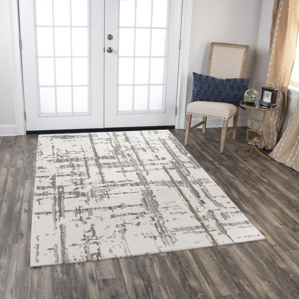 Alora Decor Cara Transitional Ivory/Gray Recycled Polyester Area Rug