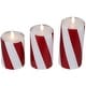 preview thumbnail 4 of 4, LED Flameless Flickering Candy Cane Wax Pillar Christmas Candles - 6" - Set of 3