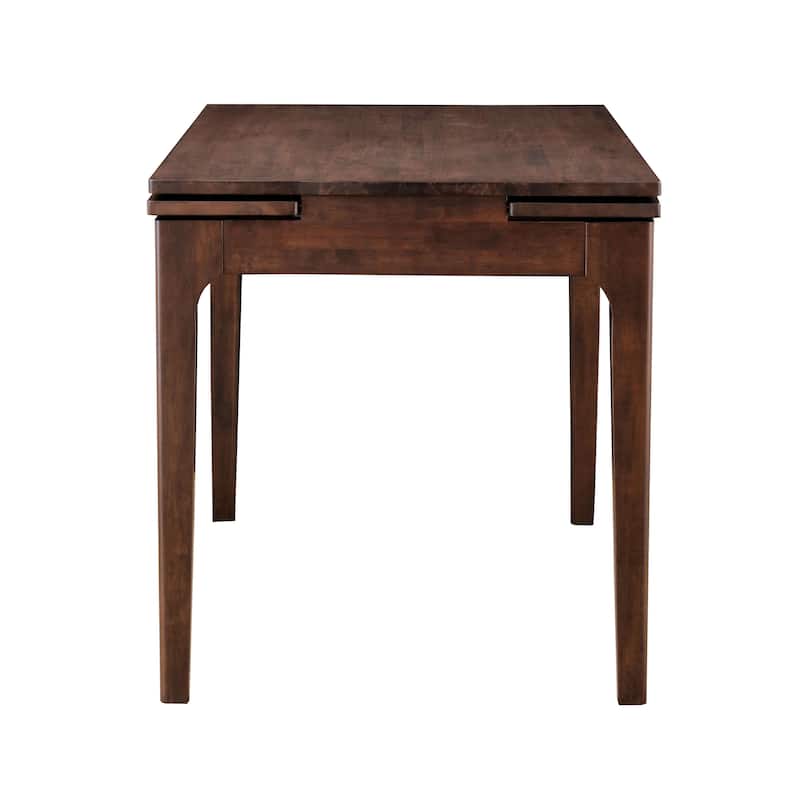 Furniture of America Abigail X Mid-Century Modern Rich Walnut Extendable Self-Storing 53-inch Counter Height Dining Table