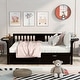 preview thumbnail 19 of 25, Full size Daybed Wood Slat Support with Two Drawers and Rails in Three Sides Black