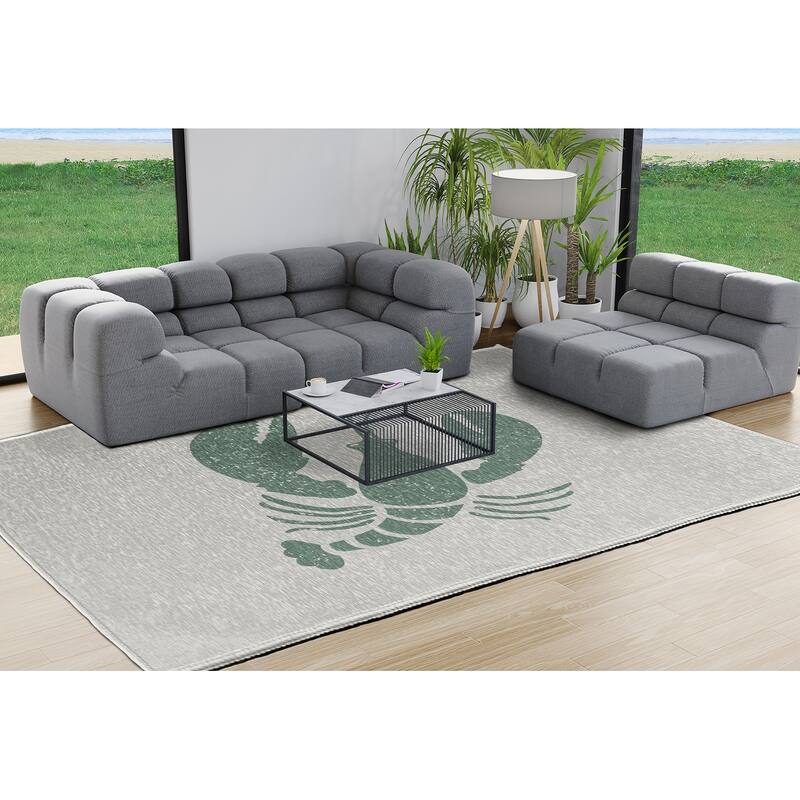 Lobster Nautical Chenille Rug