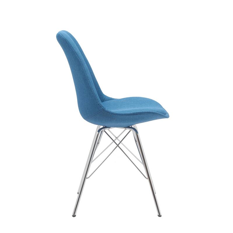 Porthos Home Upholstered Dining Chair with Chrome Metal Legs