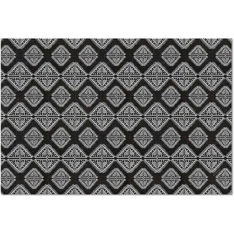 Tribal Zen Deco-Floormat, Decorative Mat, Waterproof, Low Profile, Eco-Friendly Non Slip, Made in The USA (3' x 2') - Multi-Color