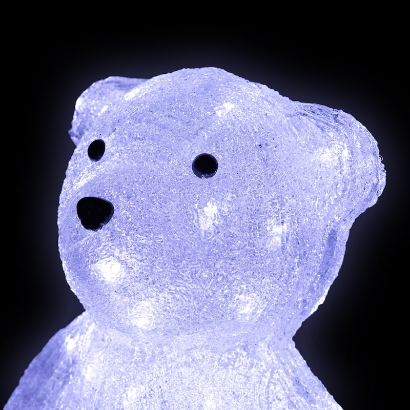 LED Lighted Polar Bear Commercial Grade Acrylic Outdoor Christmas Decoration - 16.5" - Clear
