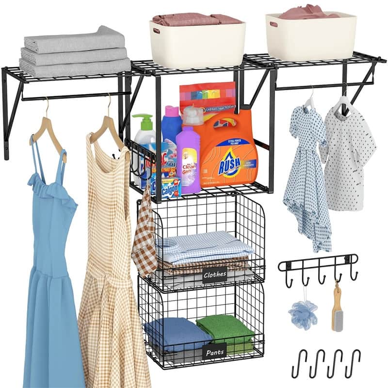 3 Pack Laundry Room Shelves Wall Mounted - 15.8"D x 11.8"W x 16"H