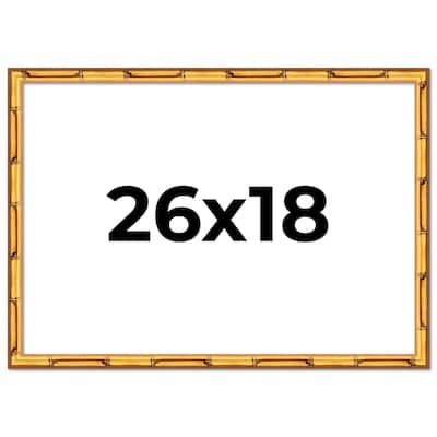 26x18 Frame Gold Bamboo Picture Frame Modern Photo Frame Includes UV Acrylic Shatter Guard Front Acid Free Foam Backing Board