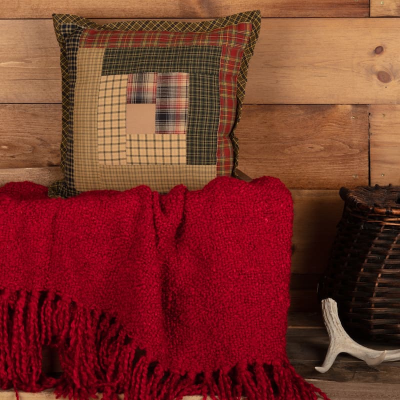Tea Cabin Patch Pillow 12x12 - Accent - 12x12 - Polyester - Green