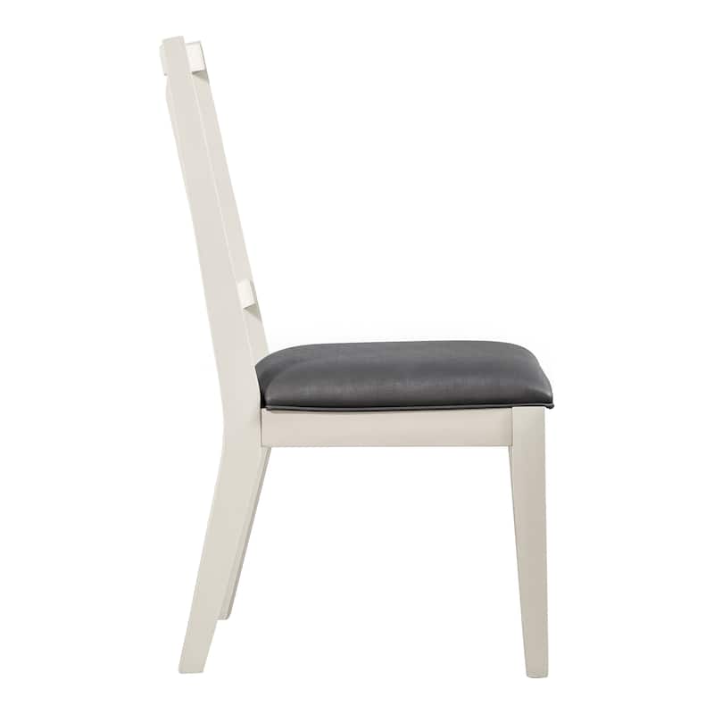 Furniture of America Chase Modern Dining Side Chairs with Faux Leather Seat Cushions (Set of 2)