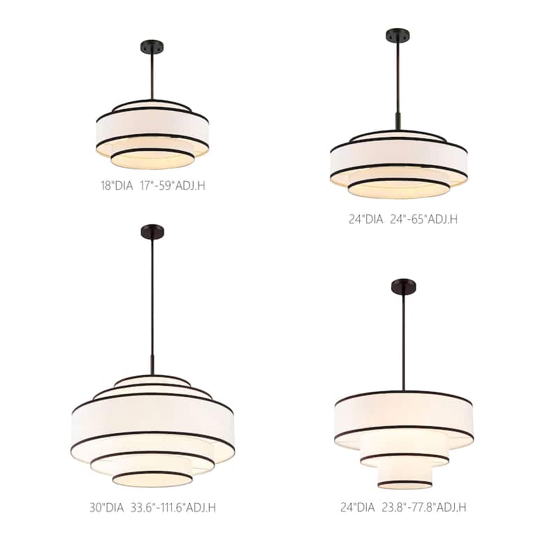 GetLedel 4-Light Double Shaded Drum Chandelier