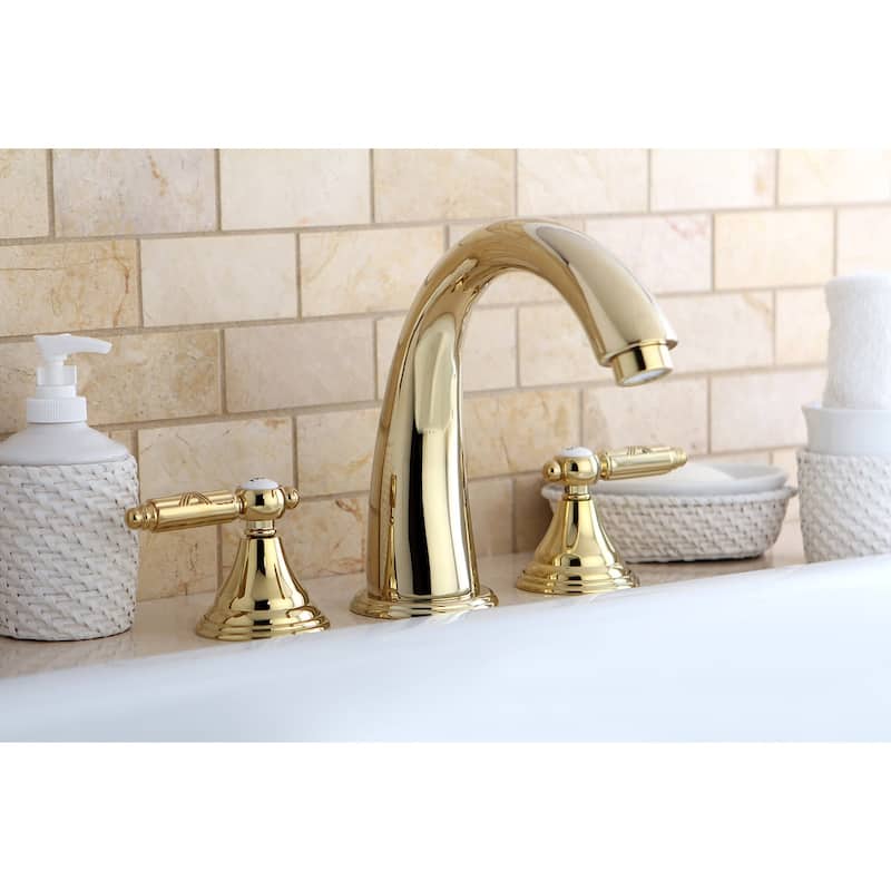 Kingston Brass Georgian Deck Mounted Roman Tub Filler with Lever
