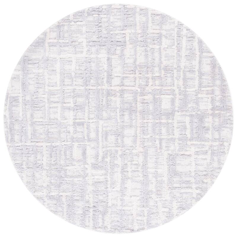SAFAVIEH Handmade Marrakech Riva Traditional Rug - 6'7" Round - Ivory/Dark Grey