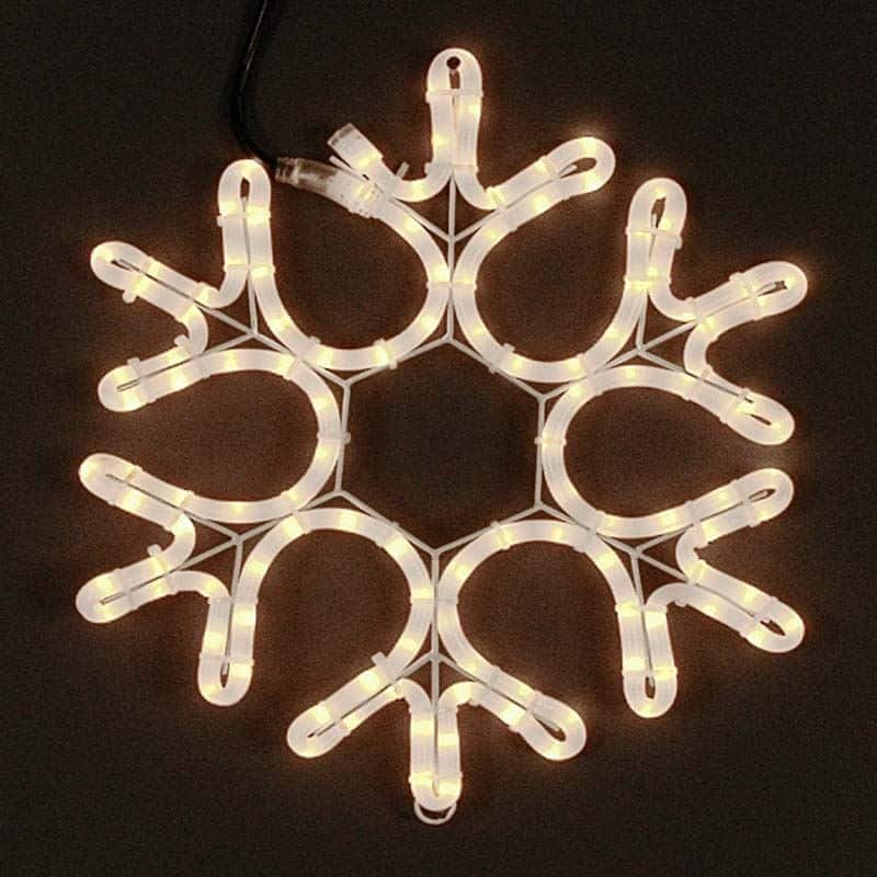 Christmas Snowflake Incandescent Rope Light Sculpture, Frosted White