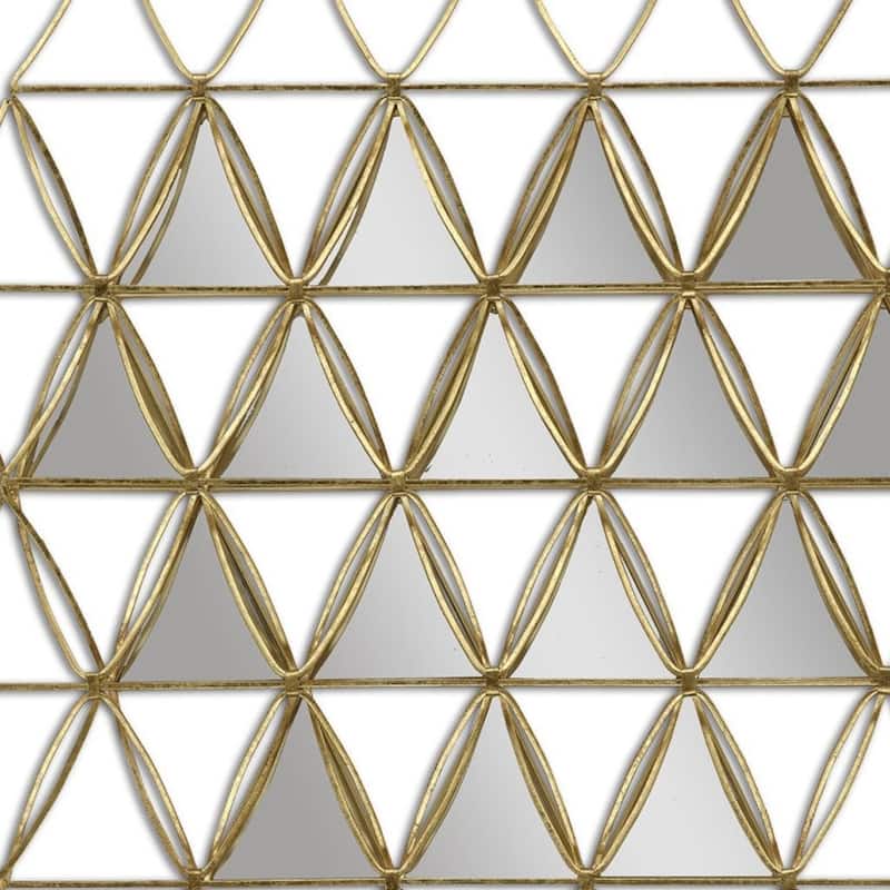 HomeRoots 36" Gold Metal Accent Mirror - 35.00 in. x 36.00 in. x 3.00 in.