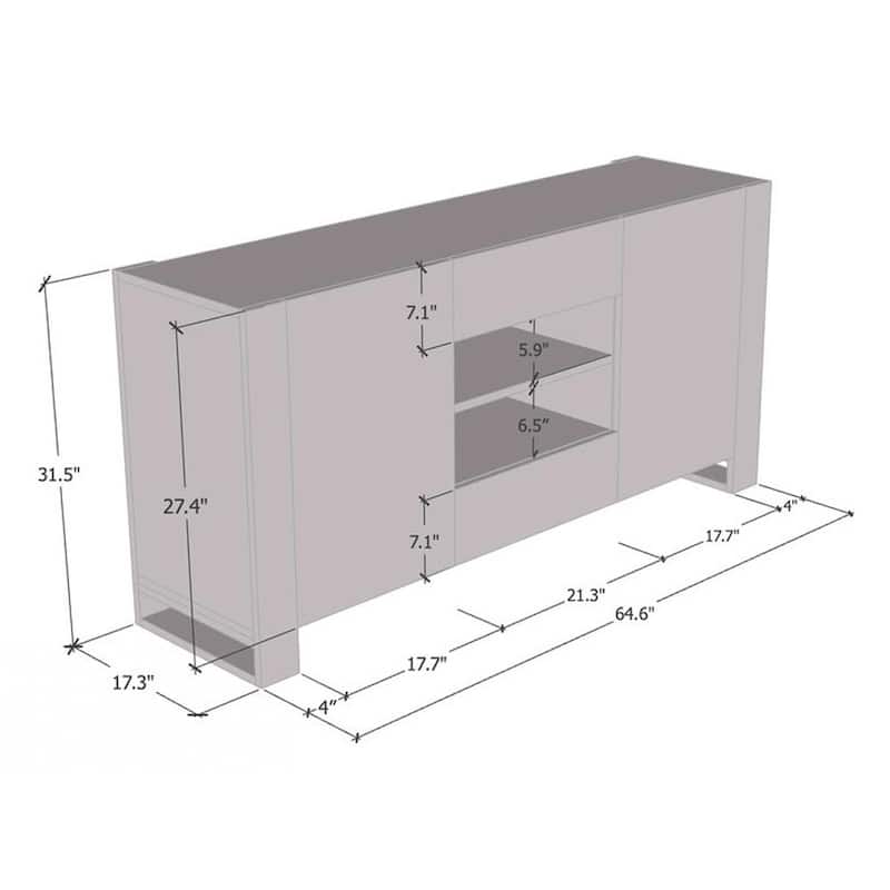 Woody Modern 64.5-inch Sideboard Buffet