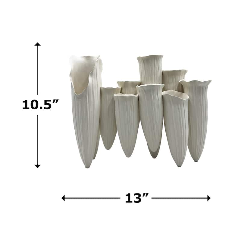 13 Inch Wide Modern White Ceramic Vase