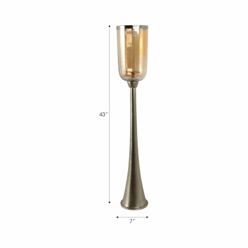 Modern Metal and Glass Floor Candle Stand for Pillar Candles