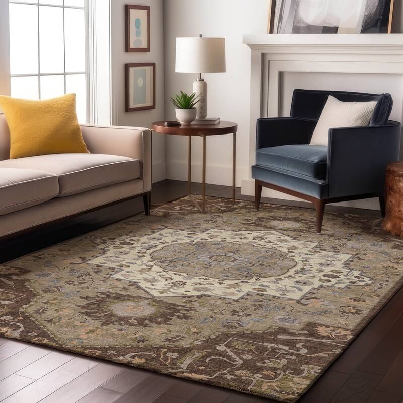 Premium Washable Super Soft Traditional Boho Mayfield Rug - Chocolate - 8' x 10'