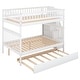 preview thumbnail 31 of 51, Bunk Beds with Pull-out Trundle Bed and Side Storage Staircase, No Spring Box Needed Bed for Kids Teens Adults, Bunk Wood Beds
