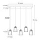 preview thumbnail 5 of 18, Farmsy Modern Farmhouse Linear Faux Wood Metal Chandelier Glass Adjustable Kitchen Island Pendant for Dining Room
