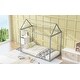 preview thumbnail 3 of 7, Stylish House Shape Design Metal Platform Bed with Solid Construction and Safety Guaranteed, Silver