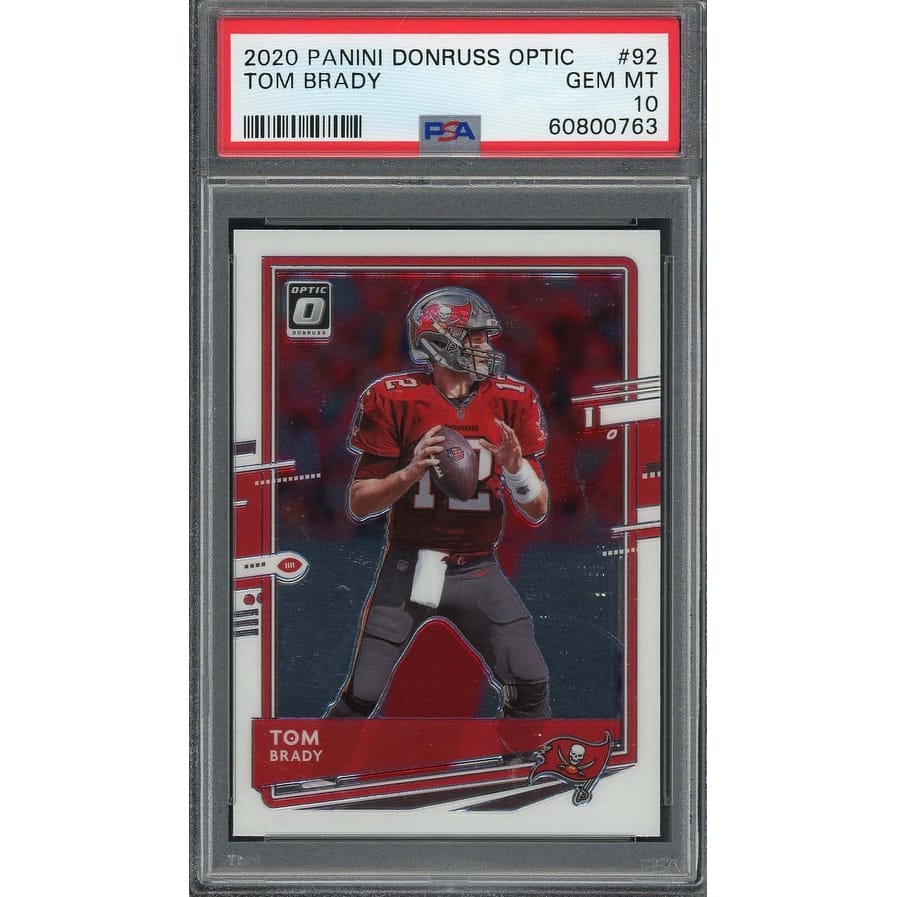 Tom Brady 2020 Panini Donruss Optic Football Card #92 Graded PSA 10 - 8'6" x 11'6"