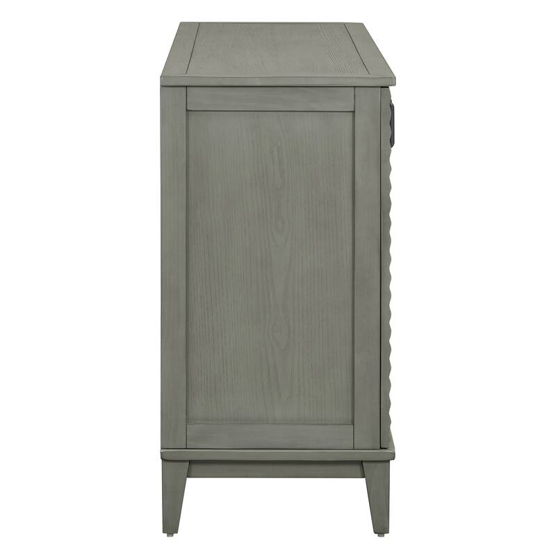 Sideboard with 4 Door Large Storage Buffet with Adjustable Shelves and Metal Handles for Kitchen, Living Room, Dining Room